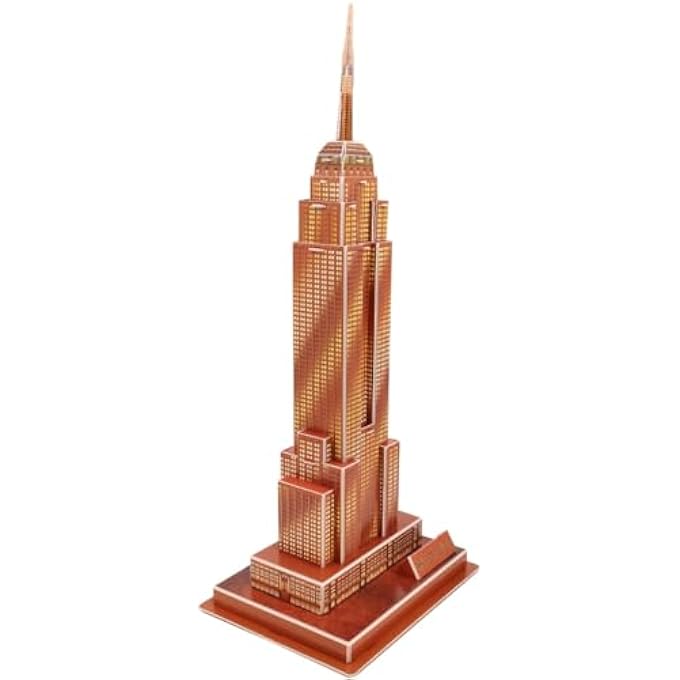 3D PUZZLE GLOBAL LANDMARKS EMPIRE STATE BUILDING GRAND UNIQUE & COLLECTIBLE MODEL ASSEMBLY BUILDING KIT FOR KIDS & ADULTS 32PCS - Image 2